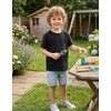 image:imageLOOKFACE Kids Solid Short Sleeve TShirt 100 Cotton Crewneck Soft Tee for Toddler Boys Girls Size 2T14YBlack