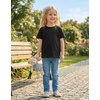 image:imageLOOKFACE Kids Solid Short Sleeve TShirt 100 Cotton Crewneck Soft Tee for Toddler Boys Girls Size 2T14YBlack