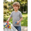 image:imageLOOKFACE Kids Solid Short Sleeve TShirt 100 Cotton Crewneck Soft Tee for Toddler Boys Girls Size 2T14YGrey