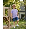 image:imageLOOKFACE Kids Solid Short Sleeve TShirt 100 Cotton Crewneck Soft Tee for Toddler Boys Girls Size 2T14YLight Purple