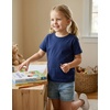 image:imageLOOKFACE Kids Solid Short Sleeve TShirt 100 Cotton Crewneck Soft Tee for Toddler Boys Girls Size 2T14YNavy Blue