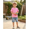 image:imageLOOKFACE Kids Solid Short Sleeve TShirt 100 Cotton Crewneck Soft Tee for Toddler Boys Girls Size 2T14YPink