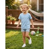 image:imageLOOKFACE Kids Solid Short Sleeve TShirt 100 Cotton Crewneck Soft Tee for Toddler Boys Girls Size 2T14YSky Blue