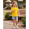 image:imageLOOKFACE Kids Solid Short Sleeve TShirt 100 Cotton Crewneck Soft Tee for Toddler Boys Girls Size 2T14YYellow