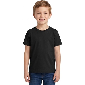 image:imageLOOKFACE Kids Solid Short Sleeve TShirt 100 Cotton Crewneck Soft Tee for Toddler Boys Girls Size 2T14YBlack