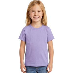 image:imageLOOKFACE Kids Solid Short Sleeve TShirt 100 Cotton Crewneck Soft Tee for Toddler Boys Girls Size 2T14YLight Purple