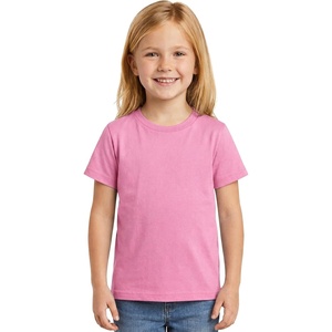 image:imageLOOKFACE Kids Solid Short Sleeve TShirt 100 Cotton Crewneck Soft Tee for Toddler Boys Girls Size 2T14YPink