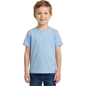 image:imageLOOKFACE Kids Solid Short Sleeve TShirt 100 Cotton Crewneck Soft Tee for Toddler Boys Girls Size 2T14YSky Blue