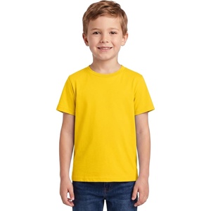 image:imageLOOKFACE Kids Solid Short Sleeve TShirt 100 Cotton Crewneck Soft Tee for Toddler Boys Girls Size 2T14YYellow
